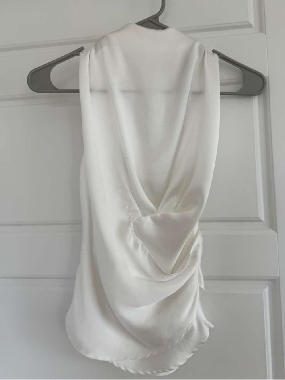 Draped Satin Effect Top in Ivory